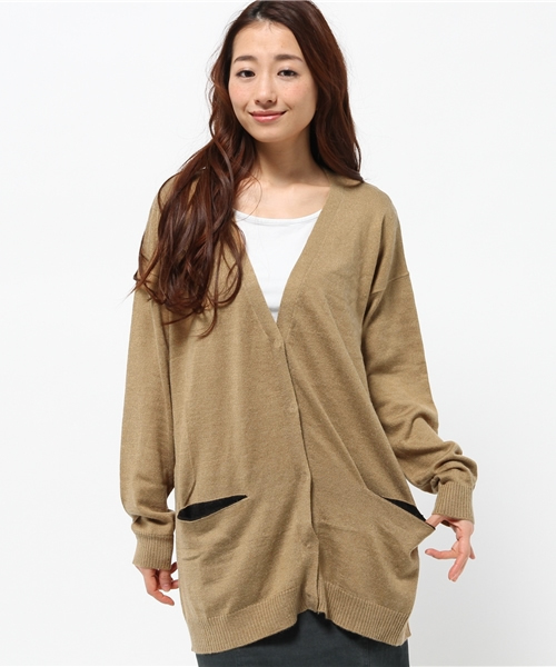 OUTLET(アウトレット)の「【robbem】ソフトアンゴラカーディガン(カーディガン/ボレロ・レディース・ホワイト/キャメル・FREE)」の1枚目の写真