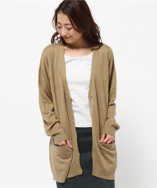 OUTLET(アウトレット)の「【robbem】ソフトアンゴラカーディガン(カーディガン/ボレロ・レディース・ホワイト/キャメル・FREE)」の9枚目の写真