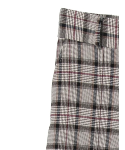 earth music&ecology チェック柄ストレートパンツ L ブラウン アースミュージックアンドエコロジー earth music&ecology セミフレア