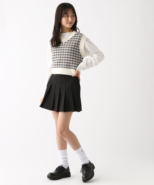 repipi armario（レピピ アルマリオ）の「ベルト付きプリーツスカート（スカート・キッズ・イエロー系その他/ブラック系その他/ブルー系その他/ブラック/ピンク/ベージュ/ホワイト系その他/グレー系その他・LARGE/SMALL/MEDIUM）」の10枚目の写真