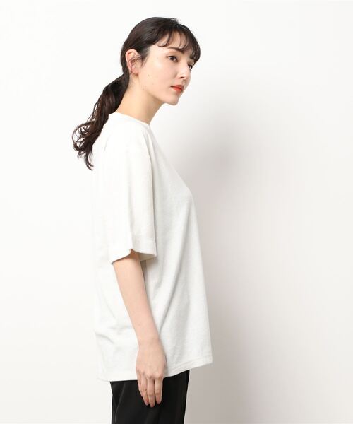 ARCHIVER(アーカイバ)の「【Bl】半袖ポケットTシャツ パイル素材(Tシャツ/カットソー・レディース・アイボリー/ブラック/ネイビー/ピンク/イエロー/ベージュ・LARGE/MEDIUM)」の7枚目の写真