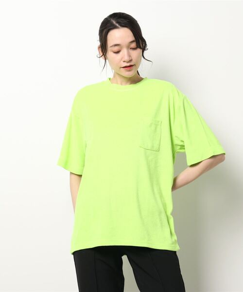 ARCHIVER(アーカイバ)の「【Bl】半袖ポケットTシャツ パイル素材(Tシャツ/カットソー・レディース・アイボリー/ブラック/ネイビー/ピンク/イエロー/ベージュ・LARGE/MEDIUM)」の12枚目の写真