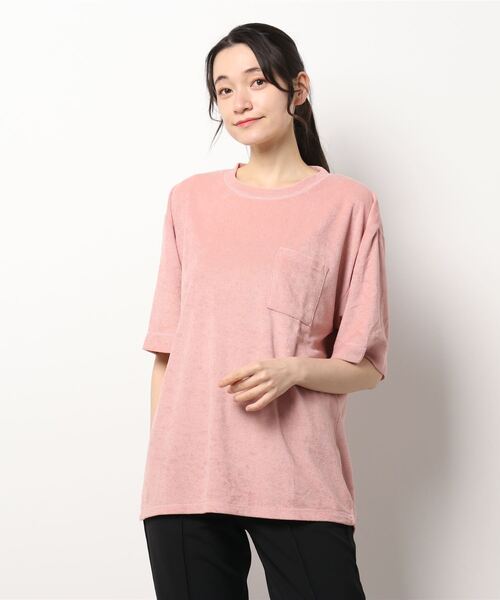 ARCHIVER(アーカイバ)の「【Bl】半袖ポケットTシャツ パイル素材(Tシャツ/カットソー・レディース・アイボリー/ブラック/ネイビー/ピンク/イエロー/ベージュ・LARGE/MEDIUM)」の13枚目の写真