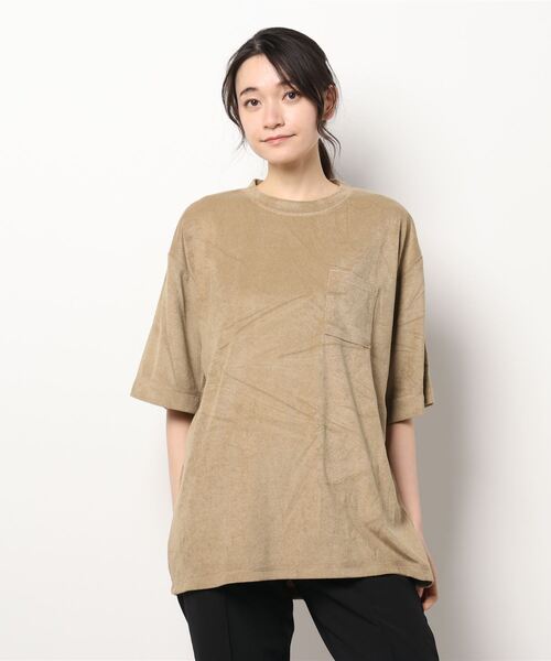 ARCHIVER(アーカイバ)の「【Bl】半袖ポケットTシャツ パイル素材(Tシャツ/カットソー・レディース・アイボリー/ブラック/ネイビー/ピンク/イエロー/ベージュ・LARGE/MEDIUM)」の14枚目の写真