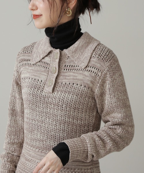 N.(N. Natural Beauty Basic)(エヌエヌナチュラルビューティーベーシック)の「◆MIXニットワンピース(ワンピース・レディース・ベージュ/オレンジ・MEDIUM)」の20枚目の写真