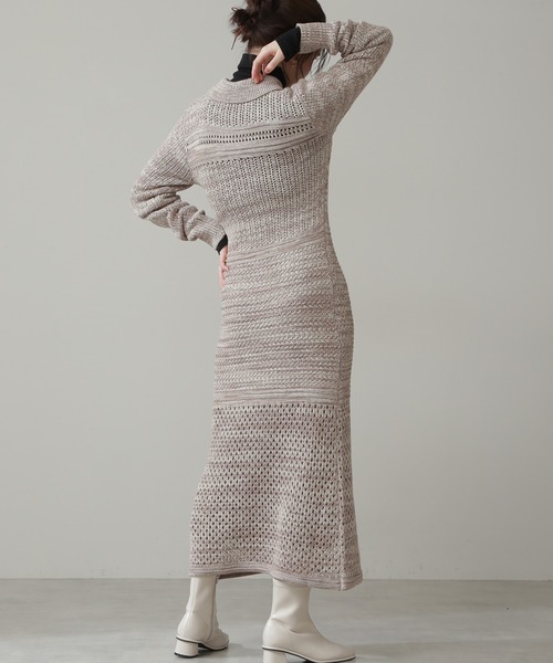 N.(N. Natural Beauty Basic)(エヌエヌナチュラルビューティーベーシック)の「◆MIXニットワンピース(ワンピース・レディース・ベージュ/オレンジ・MEDIUM)」の19枚目の写真