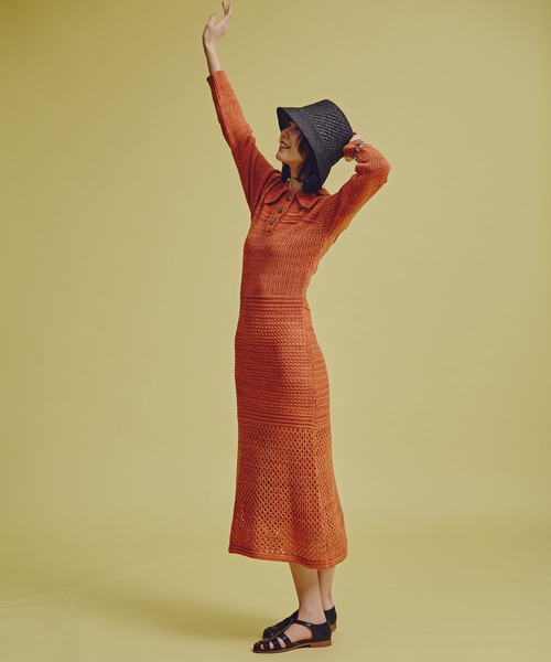 N.(N. Natural Beauty Basic)(エヌエヌナチュラルビューティーベーシック)の「◆MIXニットワンピース(ワンピース・レディース・ベージュ/オレンジ・MEDIUM)」の12枚目の写真