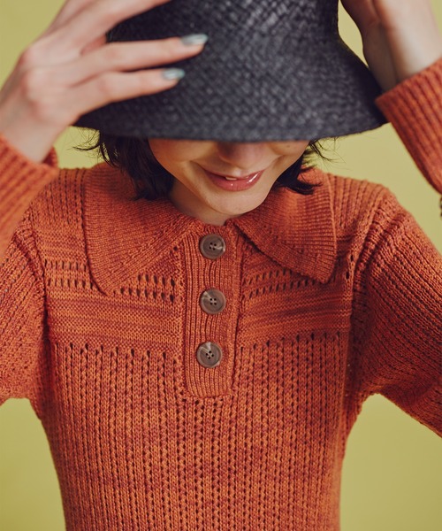 N.(N. Natural Beauty Basic)(エヌエヌナチュラルビューティーベーシック)の「◆MIXニットワンピース(ワンピース・レディース・ベージュ/オレンジ・MEDIUM)」の14枚目の写真