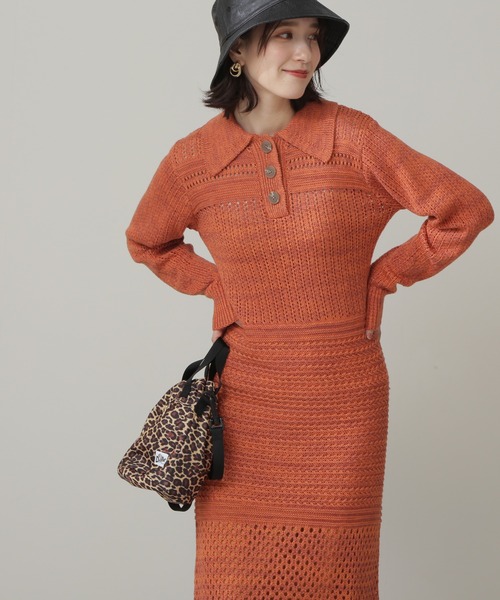 N.(N. Natural Beauty Basic)(エヌエヌナチュラルビューティーベーシック)の「◆MIXニットワンピース(ワンピース・レディース・ベージュ/オレンジ・MEDIUM)」の15枚目の写真