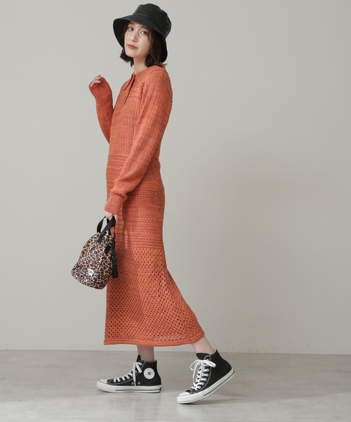 N.(N. Natural Beauty Basic)(エヌエヌナチュラルビューティーベーシック)の「◆MIXニットワンピース(ワンピース・レディース・ベージュ/オレンジ・MEDIUM)」の17枚目の写真