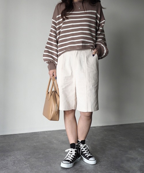 Riberry（リベリー）の「センターシームツイルハーフパンツ（その他パンツ・レディース・アイボリー/モカ・MEDIUM）」の9枚目の写真