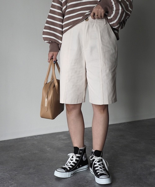 Riberry（リベリー）の「センターシームツイルハーフパンツ（その他パンツ・レディース・アイボリー/モカ・MEDIUM）」の12枚目の写真