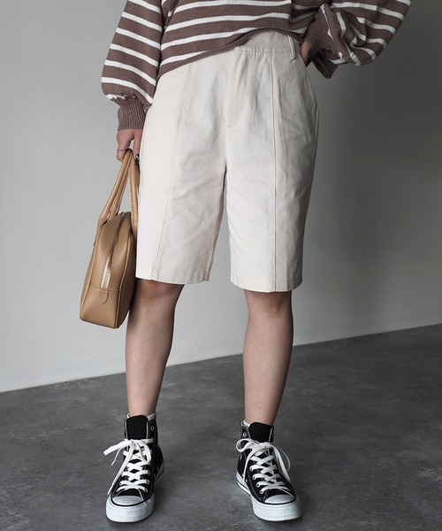 Riberry（リベリー）の「センターシームツイルハーフパンツ（その他パンツ・レディース・アイボリー/モカ・MEDIUM）」の14枚目の写真