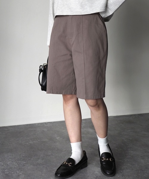 Riberry（リベリー）の「センターシームツイルハーフパンツ（その他パンツ・レディース・アイボリー/モカ・MEDIUM）」の7枚目の写真