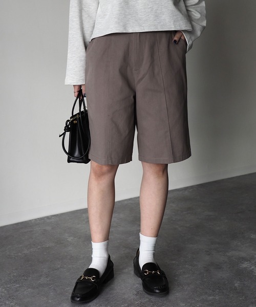 Riberry（リベリー）の「センターシームツイルハーフパンツ（その他パンツ・レディース・アイボリー/モカ・MEDIUM）」の6枚目の写真