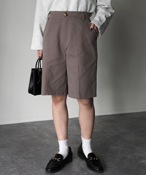 Riberry（リベリー）の「センターシームツイルハーフパンツ（その他パンツ・レディース・アイボリー/モカ・MEDIUM）」の8枚目の写真