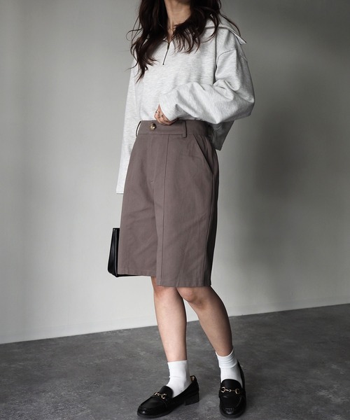 Riberry（リベリー）の「センターシームツイルハーフパンツ（その他パンツ・レディース・アイボリー/モカ・MEDIUM）」の3枚目の写真