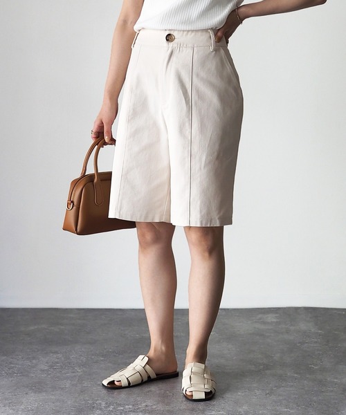 Riberry（リベリー）の「センターシームツイルハーフパンツ（その他パンツ・レディース・アイボリー/モカ・MEDIUM）」の19枚目の写真