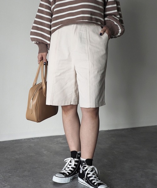 Riberry（リベリー）の「センターシームツイルハーフパンツ（その他パンツ・レディース・アイボリー/モカ・MEDIUM）」の22枚目の写真