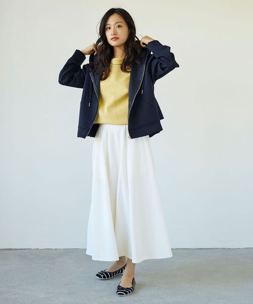 NICOLE white（ニコルホワイト）の「カットカルゼ フレアスカート ロング丈（スカート・レディース・グリーン/オフホワイト/ネイビー・FREE）」の11枚目の写真