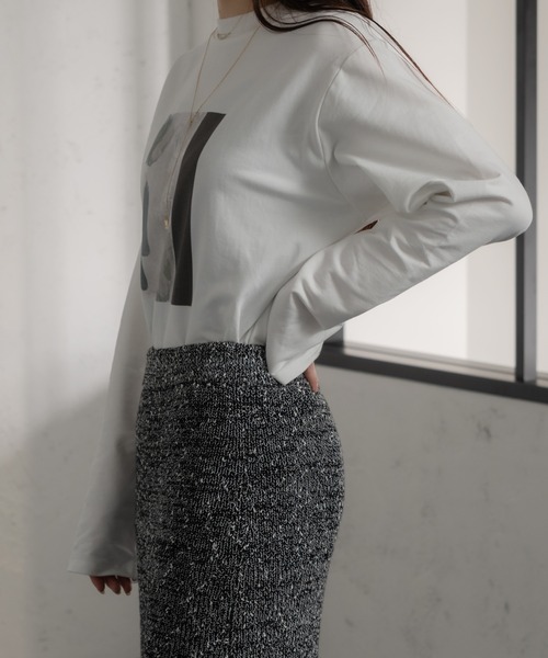 Ezick(エジック)の「プリントTOPS(Tシャツ/カットソー・レディース・ブラック/ホワイト・FREE)」の9枚目の写真