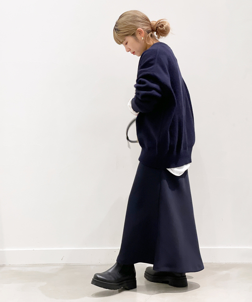 【美品✨】AP STUDIO ELEMENTS ニットプルオーバー　ネイビー Vネックオーバープルオーバー（ニット/セーター）｜AP STUDIO