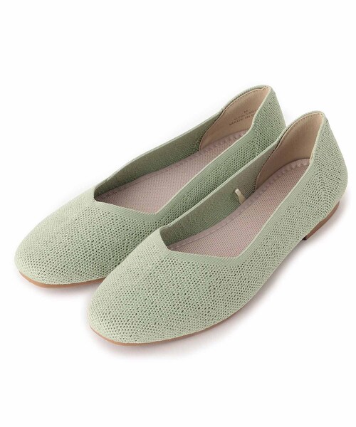 SHOO・LA・RUE（シューラルー）の「◆洗えて履きやすい！ニットスクエアパンプス（その他シューズ・レディース・ブラック/ライトグリーン/サンドベージュ/ベビーピンク・35/45/25）」の3枚目の写真