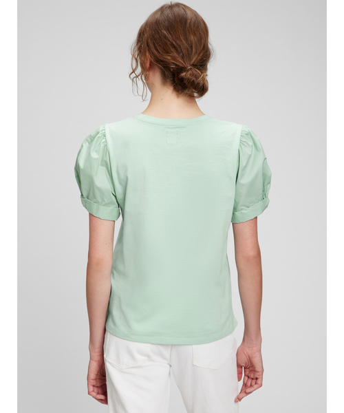 GAP(ギャップ)の「パフスリーブ Tシャツ(Tシャツ/カットソー・レディース・アクア/ホワイト/ブラック・S/M/XL/XS/L/XXS)」の9枚目の写真