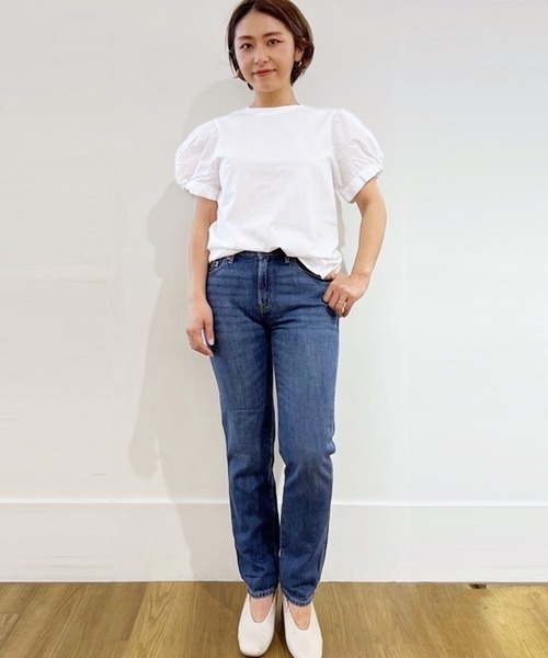 GAP(ギャップ)の「パフスリーブ Tシャツ(Tシャツ/カットソー・レディース・アクア/ホワイト/ブラック・S/M/XL/XS/L/XXS)」の14枚目の写真