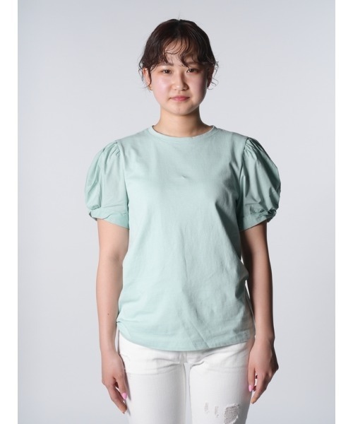 GAP(ギャップ)の「パフスリーブ Tシャツ(Tシャツ/カットソー・レディース・アクア/ホワイト/ブラック・S/M/XL/XS/L/XXS)」の12枚目の写真