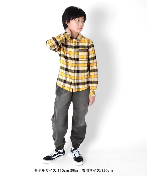 GLAZOS（グラソス）の「チェック長袖シャツ（シャツ/ブラウス・キッズ・レッド/イエロー/グリーン/ブルー・130cm/140cm/150cm/160cm/170cm）」の5枚目の写真