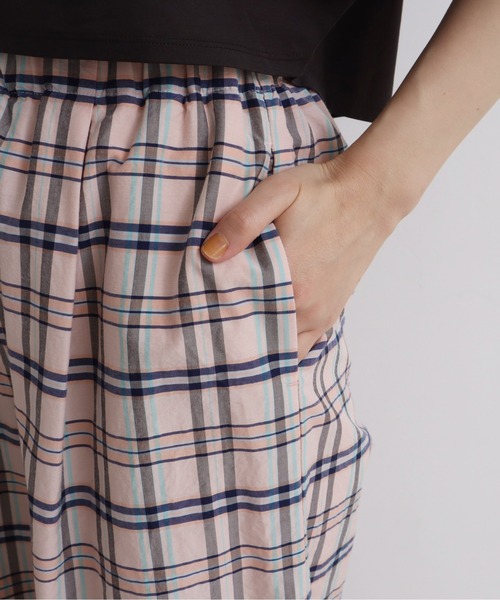 yuni(ユニ )の「コットンキュプラ check cropped wide pants(その他パンツ・レディース・ブラウン/ピンク・FREE)」の19枚目の写真