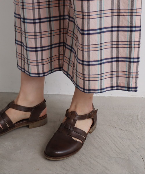 yuni(ユニ )の「コットンキュプラ check cropped wide pants(その他パンツ・レディース・ブラウン/ピンク・FREE)」の20枚目の写真