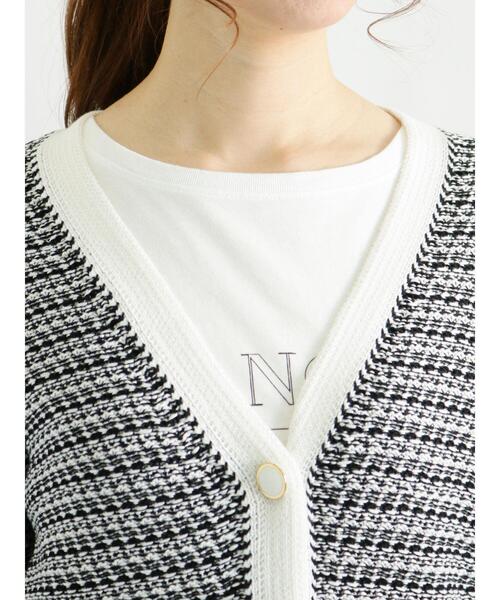 Te chichi(テチチ)の「配色Vネックカーディガン(カーディガン/ボレロ・レディース・ブラック/ベージュ/オフホワイト・フリ-)」の13枚目の写真