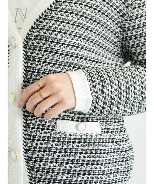 Te chichi(テチチ)の「配色Vネックカーディガン(カーディガン/ボレロ・レディース・ブラック/ベージュ/オフホワイト・フリ-)」の14枚目の写真