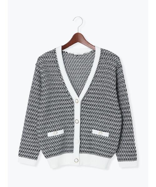 Te chichi(テチチ)の「配色Vネックカーディガン(カーディガン/ボレロ・レディース・ブラック/ベージュ/オフホワイト・フリ-)」の18枚目の写真