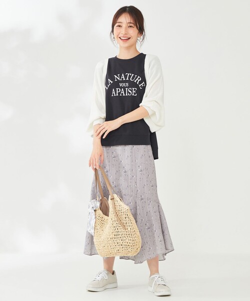 ANY SIS(エニィスィス)の「【洗える】Floretミスティプリント スカート(スカート・レディース・アイボリー系4/こしょう色系4/ライラック系4・2)」の6枚目の写真
