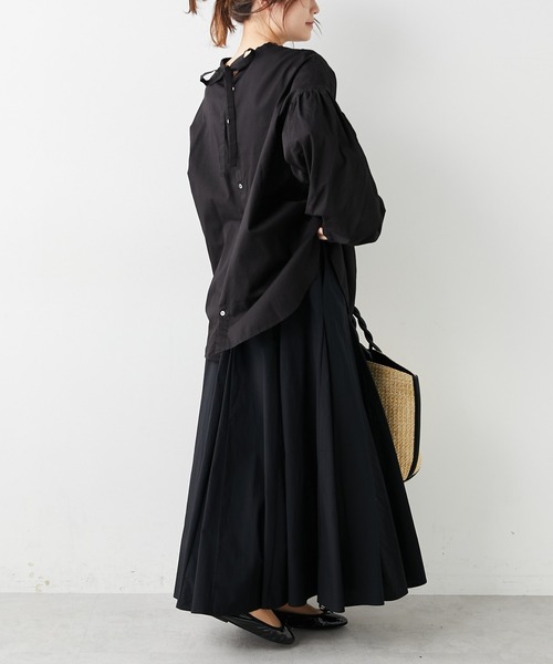 PUAL CE CIN(ピュアルセシン)の「コットンレーヨンスカート(スカート・レディース・ブラック/ベージュ/ナチュラル・FREE)」の5枚目の写真