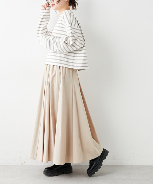 PUAL CE CIN(ピュアルセシン)の「コットンレーヨンスカート(スカート・レディース・ブラック/ベージュ/ナチュラル・FREE)」の10枚目の写真
