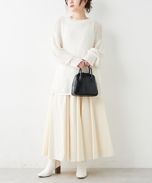 PUAL CE CIN(ピュアルセシン)の「コットンレーヨンスカート(スカート・レディース・ブラック/ベージュ/ナチュラル・FREE)」の6枚目の写真