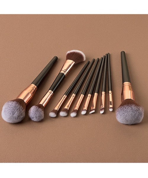 LAC-VERT（ラック・ヴェール）の「ポーチ付きメイクブラシセット【10本】（メイクブラシ・レディース・ブラック/グレー・FREE）」の9枚目の写真