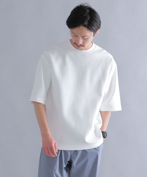SHIPS(シップス)の「SHIPS: ダブルフェイス リラックス ハーフスリーブ Tシャツ(Tシャツ/カットソー・メンズ・ホワイト/チャコールグレー/ベージュ系/ライトブルー・SMALL/MEDIUM/LARGE/X-LARGE)」の2枚目の写真