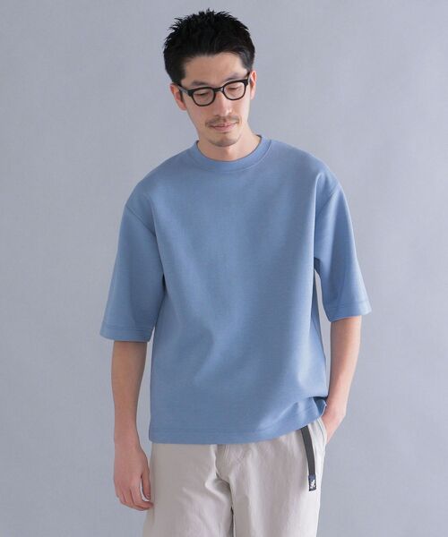 SHIPS(シップス)の「SHIPS: ダブルフェイス リラックス ハーフスリーブ Tシャツ(Tシャツ/カットソー・メンズ・ホワイト/チャコールグレー/ベージュ系/ライトブルー・SMALL/MEDIUM/LARGE/X-LARGE)」の1枚目の写真