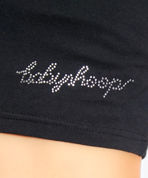 babyShoop（ベイビーシュープ）の「ストーンロゴショート丈TOPS（Tシャツ/カットソー・レディース・イエロー/ピンク/ホワイト/ブラック・FREE）」の22枚目の写真