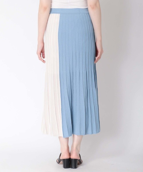 Jines（ジネス）の「バイカラーニットプリーツスカート（スカート・レディース・ミント/ブルー・FREE）」の10枚目の写真