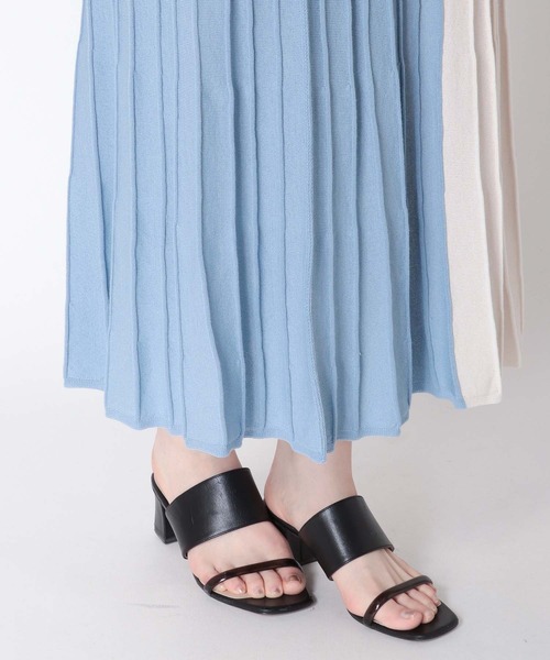 Jines（ジネス）の「バイカラーニットプリーツスカート（スカート・レディース・ミント/ブルー・FREE）」の12枚目の写真