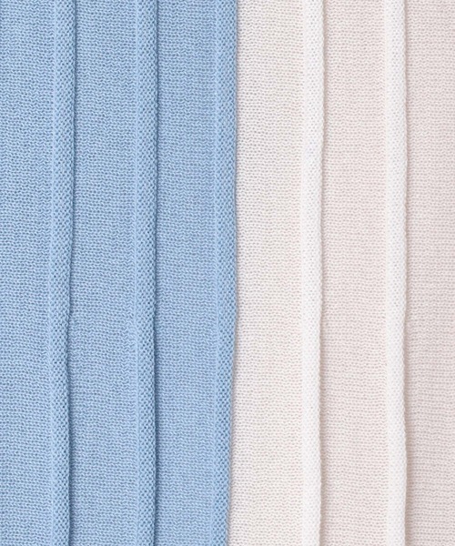 Jines（ジネス）の「バイカラーニットプリーツスカート（スカート・レディース・ミント/ブルー・FREE）」の13枚目の写真