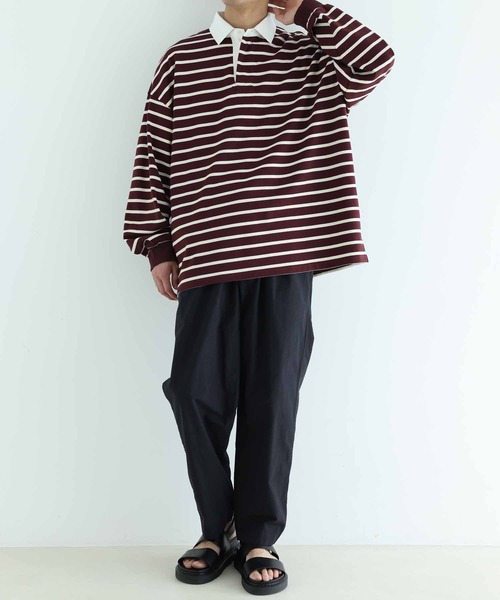 ADAM ET ROPE'（アダムエロペ）の「オーバーサイズ ラガーシャツ（ポロシャツ・メンズ・ネイビー/グリーン/ブルー系その他4/ブラウン系その他2・M/L）」の6枚目の写真