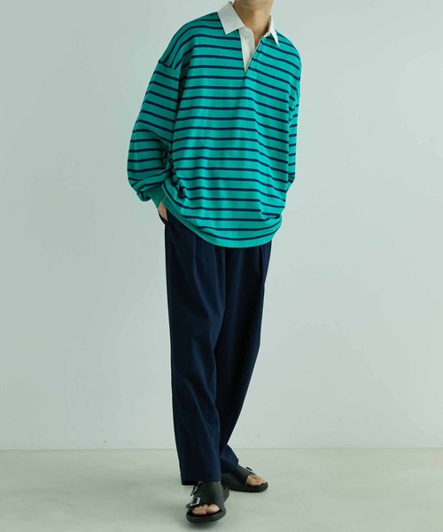ADAM ET ROPE'（アダムエロペ）の「オーバーサイズ ラガーシャツ（ポロシャツ・メンズ・ネイビー/グリーン/ブルー系その他4/ブラウン系その他2・M/L）」の18枚目の写真