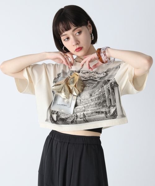 JEANASIS(ジーナシス)の「スラブアートロゴショートプリントT/281530(Tシャツ/カットソー・レディース・ライトグレー/ブラック/オフホワイト・FREE)」の20枚目の写真